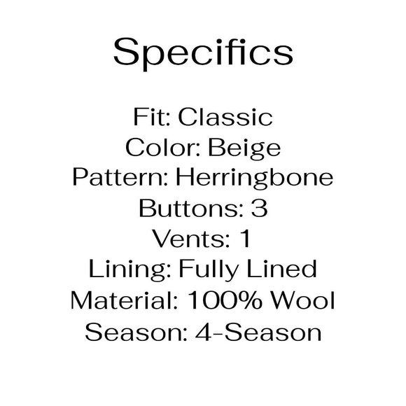 Hugo Boss 40R Beige HB 3-Button Sport Coat Blazer Jacket V694 - Picture 4 of 11